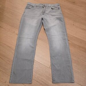 DL1961 Russell Slim Straight Jeans Mens 38x34 Grey Wash Cotton Spandex